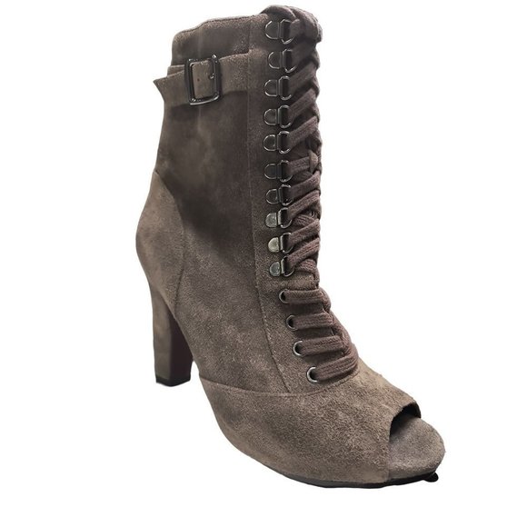 Sam Edelman “Belmont” Suede Ankle Boot Woman's Size 9 Ankle Lace Up Heel Zip New - Picture 4 of 16